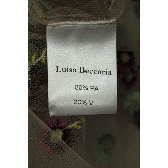 Luisa Beccaria Floral Embroidered Mesh Blouse in Multicolor Polyester - Picture 6 of 7